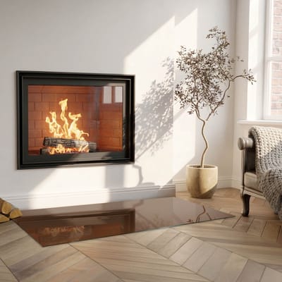 Coloray Vloerplaat Houtkachel - Plaat voor Onder Kachel - 125 cm x 50 cm - Kachel Vloerplaat - Bruin Vloerplaat Kachel - Plaat Kachel - Vloerplaat Openhaard - Houtkachel Accessoires - Onderplaat