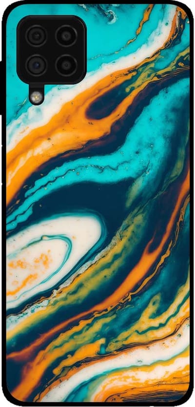 Smartphonica Telefoonhoesje voor Samsung Galaxy A22 4G marmer look - backcover marmer hoesje - Groen geschikt voor Samsung Galaxy A22 4G