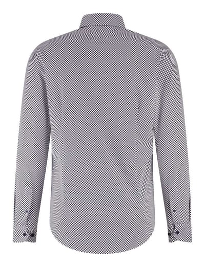Overhemd Blue Industry donkerblauw geprint stretch