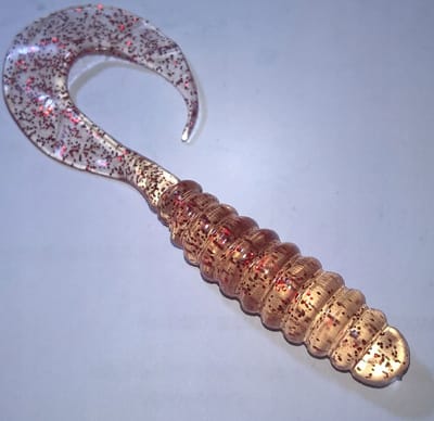 Mann's Twister 90mm - Transparant met Rode Glitter - Vis Aas