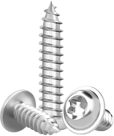 M5 Zelftappende schroeven - plaatschroeven platte kop met schijf roestvrij staal Torx houtschroeven volledige schroefdraad, M5 x 20 mm, 50 stuks