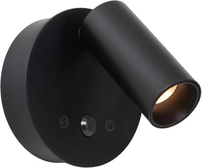 Lucide TONI - Oplaadbare Wandspot / Wandlamp - Accu/Batterij - Ø 8,1 cm - LED Dimbaar - CCT - 1x2W 2700K/4000K - Bewegingssensor (uitschakelbaar) - Magnetisch - Zwart