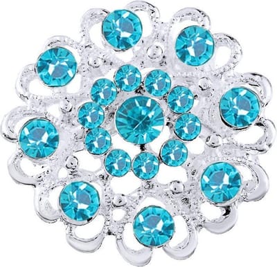 Fako Bijoux® - Broche - Bloem Kristal - 32x32mm - Turquoise