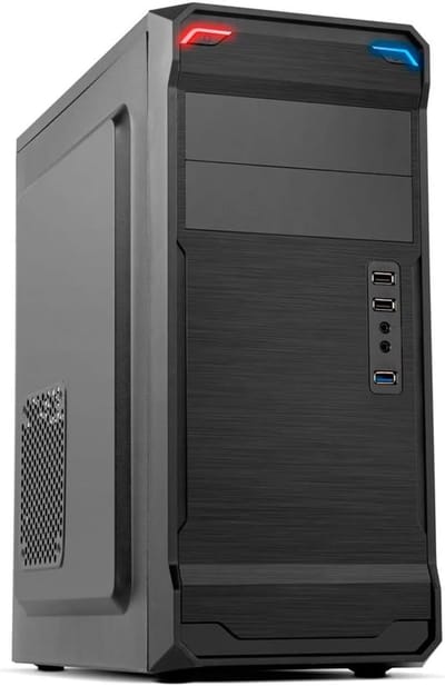 Computer Behuizing - PC Kast Tower - Componenten Beschermen - Geborsteld Metaal Effect - 355mm Grafisch Compatibel - Zwart