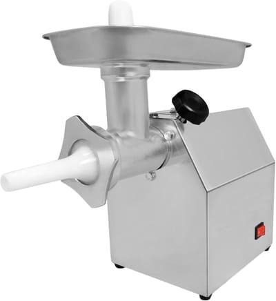 Vleesmolen Roestvrijstaal - Gehaktmolen Worstmaker - Professioneel Gebruik - 170 kg Per Uur - 21x38x38 cm - Zilver