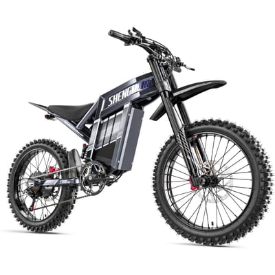 SHENGMILO S900 PRO Elektrische Crossmotor met 60V 35Ah Batterij, Volledige Ophanging zwart