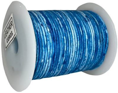 Leren Koord Rond, 50 m x 1.5 mm - Rond Lederen Koord, Voor Halskettingen, Armbanden, Sieraden, Knutselkralen en Veters (Sky Blauw)