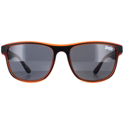 Superdry Rockstep 104 matzwart oranje donkergrijze zonnebril