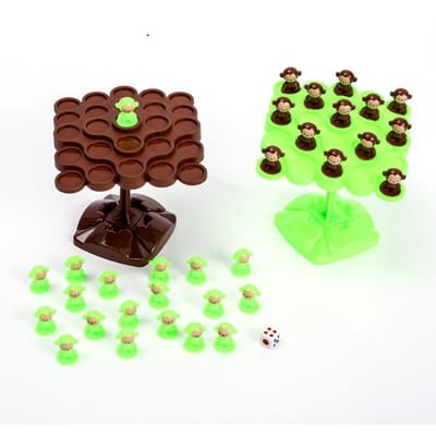 1 STuks Creatieve Balancerende Boom Speelgoed Digitale Apen Balans Weegschaal Educatief Getallen Bordspel Volwassen Leren Feest Speelgoed brown