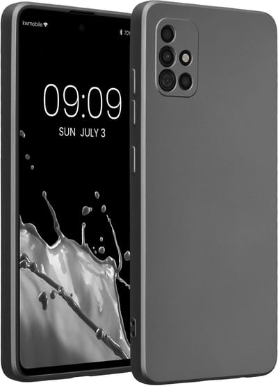 kwmobile metallic telefoonhoesje van TPU - geschikt voor Samsung Galaxy A51 - Flexible case voor smartphone - In metallic grijs