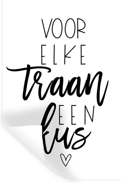 Muurstickers - Sticker Folie - Beterschap - Quote - Hartjes - Kus - 20x30 cm - Plakfolie - Muurstickers Kinderkamer - Zelfklevend Behang - Zelfklevend behangpapier - Stickerfolie