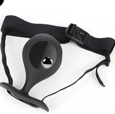Draagbare buttplug met verstelbare riem - Anaal - Unisex - Met bewegend balletje