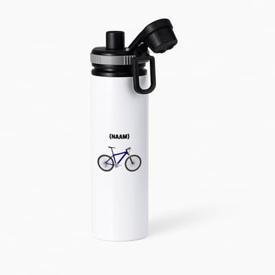 Hacebo® - Mountainbike met eigen naam waterfles met draaidop grijs - Sport - Mountainbiker - Sport - water fles - 850ML