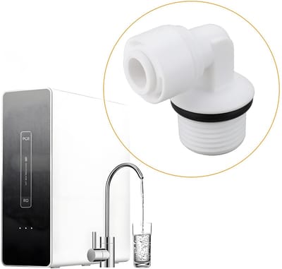 Dailygoods- Elleboog 90° Quick Connect - 4x Connector 3/8" - 1/4" AG - PVC met O-ring - Waterfilter - Omgekeerde Osmose - Lichtgewicht en duurzaam - Slangconnector