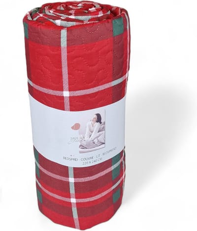 Bedsprei - Zomerdeken - Deken- Boutis - 240 x 220 cm - 2 personen - Gematlasseerd - Cosy Red v