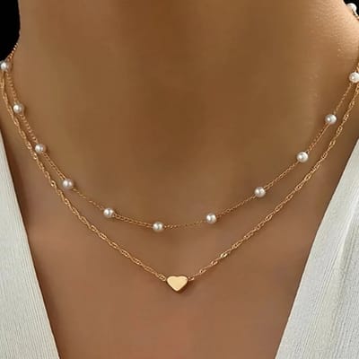 Bovista Ketting - Dames - Staal - Nep zilver - Met Hanger - Nep Goud