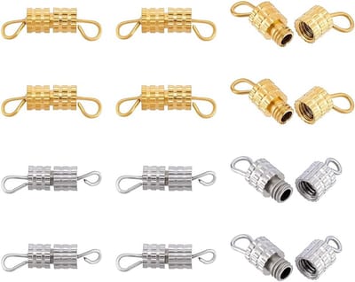 Roestvrijstalen Schroef Sluitingen voor Sieraden Maken - 12 Stuks in 2 Kleuren