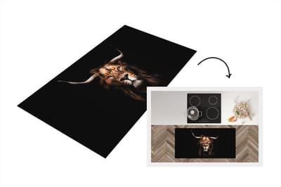 Keukenloper - Loper keuken - Leeuw - Hoorn - Schotse hooglander - 120x60 cm - Keukenloper vinyl