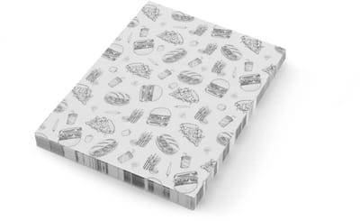 HENDI Vetbestendig papier - fast-food patroon - zwart-wit - 200x250mm - 500 stuks