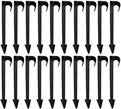 Set van 25 Tuinslangen met Bevestigingsbasis en Invoegfork voor Drip Hoses, Ideaal voor Tuin, Gazon en Patio, Zwart
