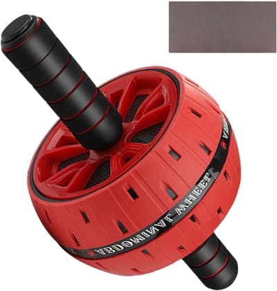 Buikspierwiel - Buiktrainer Roller - Thuis Fitness - Comfortabele Handgreep - 22x20x15 cm - Zwart