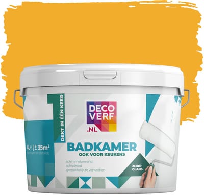 Decoverf badkamer verf okergeel, 4L