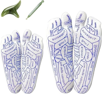 Comfortabele reflexzonesokken met 2 massagehulpmiddelen voor een ontspannende voetmassage, ideaal voor mannen en vrouwen, accessoires voor voetverzorging en welzijn