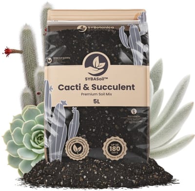 SYBASoil - Cactus & Vetplant mix 5L - Turfvrije Potgrond Mix - 6 Maanden Voeding