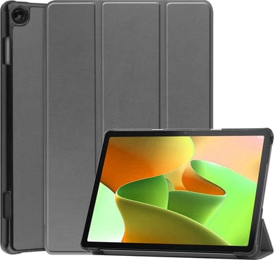 Hoes - Geschikt voor Lenovo Tab M10 (3e / 3rd generatie) - Dun & Stevig - Trifold Bookcase - Hard Cover - Hardcover Book Case - Tablet Hoesje - Grijs