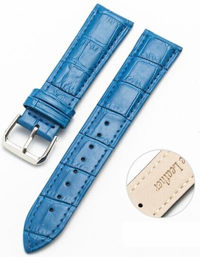 By Qubix - Crocodile leren bandje - Blauw - Geschikt voor Xiaomi Mi Watch / Geschikt voor Xiaomi Watch 2 / Geschikt voor Xiaomi Watch S1 / S2 / S3 / S4 (47mm)