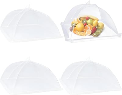 Set van 4 Opvouwbare Muggennet Covers voor Voedselbescherming, Barbecue en Fruitbescherming