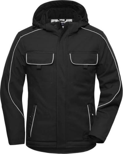 James & Nicholson Solid softshell winterjack JN886 - Zwart - 5XL