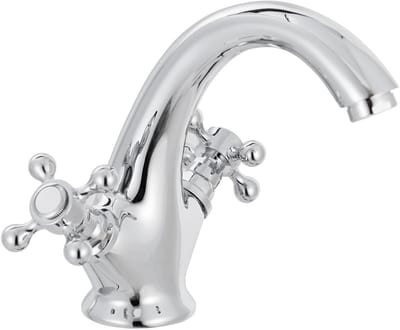Kranen - Vintage badkamerkranen - Wastafelkranen - Geschikt voor vintage badkamerwastafelkranen, Dubbele handgreepmengkranen met kruisgreep Elegant design