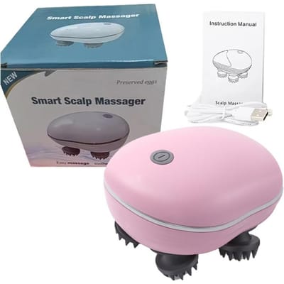 Elektrische Hoofdhuidmassager met Roodlichttherapie Verlicht Stress Spanning en Vermoeidheid voor Volledige Lichaamsontspanning roze