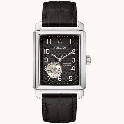 Bulova Sutton Automatic 96A269 Horloge - Leer - Zwart - Ø 36.5 mm