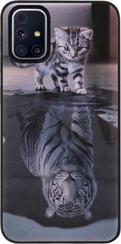 ADEL Siliconen Back Cover Softcase Hoesje Geschikt voor Samsung Galaxy M31s - Poezen Schaduw Tijger