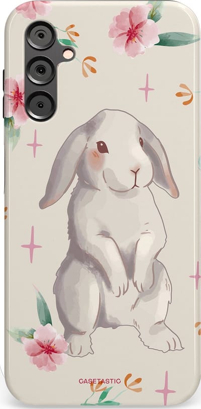 Casetastic Hoesje Geschikt voor Samsung A14 (5G/4G) - Stijlvolle Beschermende Duo-layer Case - Klein konijntje