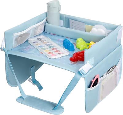 Reistafel voor Kinderen - Verstelbare Kindertafel voor Auto en Vliegtuig - Praktische Speel- en Opbergtafel
