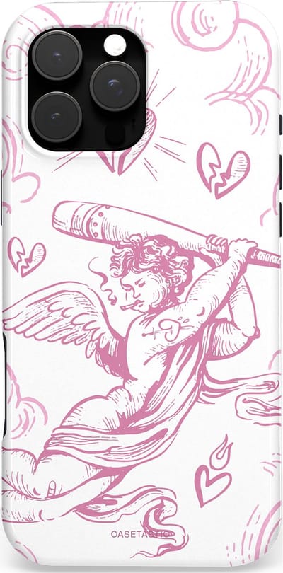Casetastic Hoesje Geschikt voor Apple iPhone 16 Pro Max Magsafe - Stijlvolle Beschermende Duo-layer Case - Engel Roze Liefde