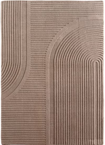 Vloerkleed Scandinavisch taupe hoog/laag Rosa 160 x 230cm Mrcarpet