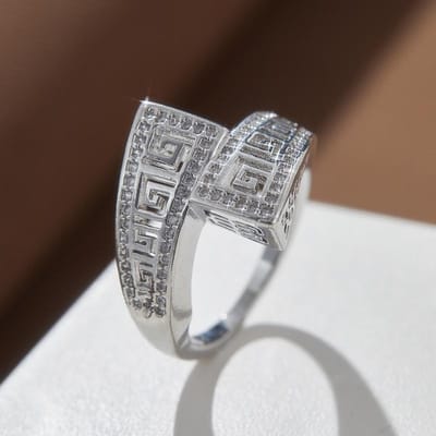 Luxe Dames Persoonlijkheid Geometrische Ring Vrouwen Elegantie Zirkonia Ring Sieraden Voor Bruiloft Feest Cadeau 8 gray