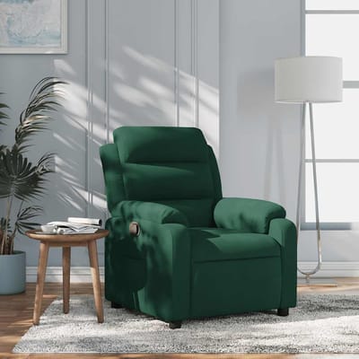 vidaXL - Fauteuil - verstelbaar - fluweel - donkergroen