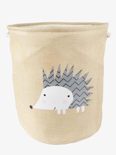 Il Bambini - Linnen Speelgoedmand kinderen – Opbergmand babykamer – Wasmand baby – Speelgoedmand baby – Beige egel – 40 x 45 cm – 45 Liter