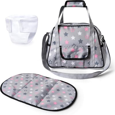 Poppenluiertas - Poppenaccessoires Luiertas - Poppen verzorgen - Inclusief verschoningsmatje - 27 x 7 x 20 cm - Niet gespecificeerd