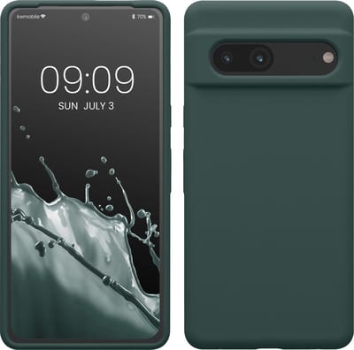 kwmobile telefoonhoesje geschikt voor Google Pixel 7 - Hoesje met siliconen coating - Smartphone case in blauwgroen