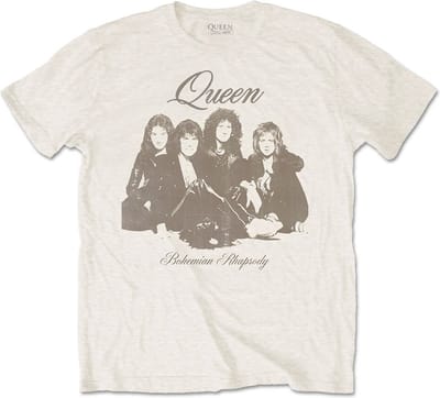 Queen - Bo Rhap Portrait Heren T-shirt - M - Creme