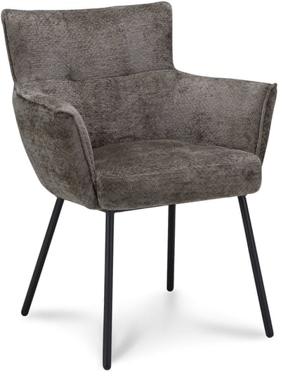 Icon Living - Armstoel Nora - Stof Movie Taupe - Leg Black
