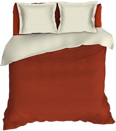 Romanette Comtesse Dekbedovertrek - Tweepersoons - 200x200/220 cm - Rooibos/Ivoor