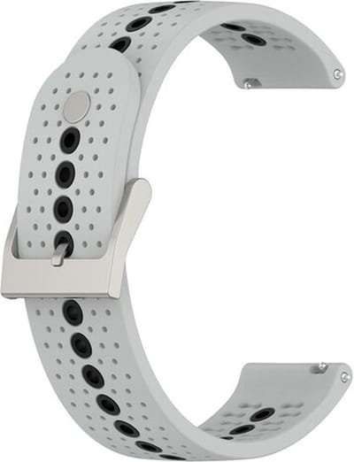 By Qubix - Geschikt voor Garmin bandje - Dot Pattern bandje - Grijs - Geschikt voor Garmin Vivoactive 6 / 5 / 3 - Smartwatch bandje 20mm