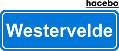 Hacebo - Plaatsnaam Sticker - 29x10 CM - Westervelde sticker - Verkeersborden sticker - grappige cadeaus - Westervelde